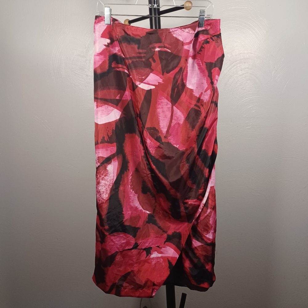 Eloquii Faux Wrap Ruched Skirt High Slit Size 20